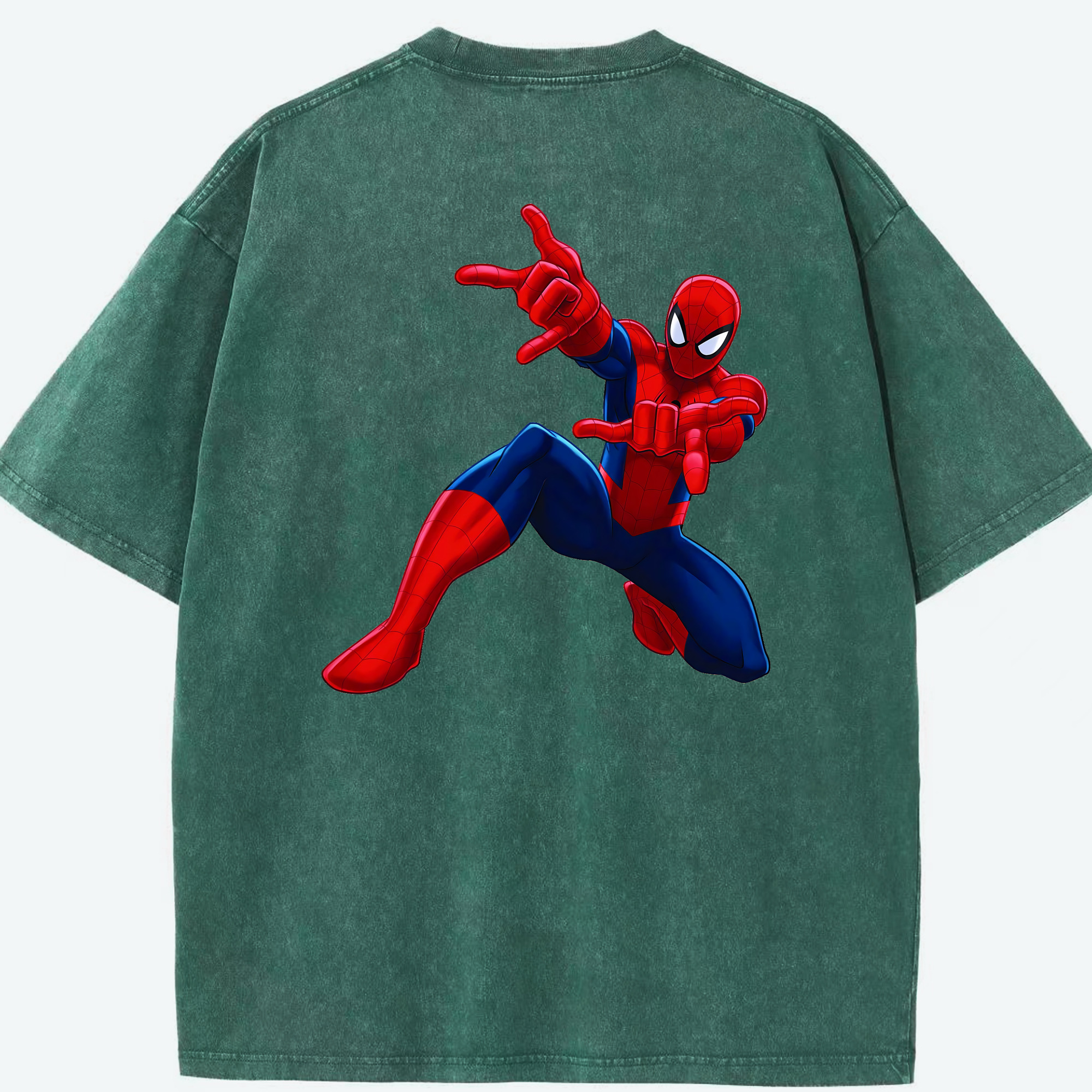 （画像用） Spider Man スパイダーマン 綿100% ヴィンテージ風 半袖Tシャツ（背面プリント）